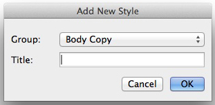 Add New Style Dialog